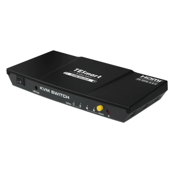 4K HDMI 2-Port KVM-Switch A2U 4K mit 60Hz 4:4:4 inkl. IR-Fernbedienung und PC-Kabel, TESmart HKS0201A2U